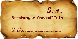 Strohmayer Annamária névjegykártya
