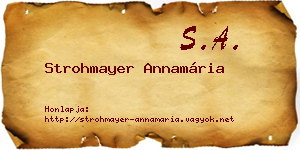 Strohmayer Annamária névjegykártya